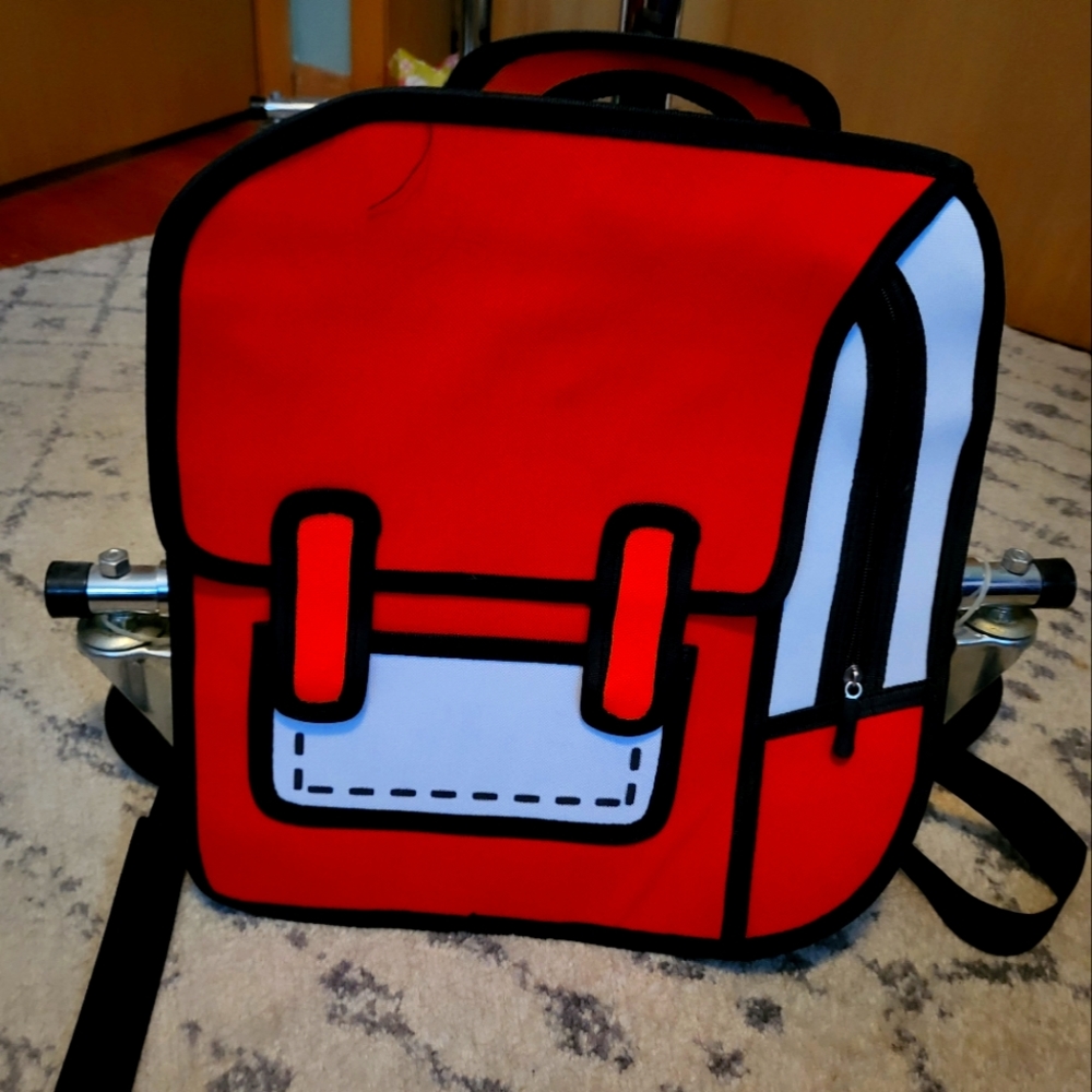 Red Cartoon-Style Backpack Bag